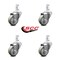 Service Caster 3.5 Inch Gray Polyurethane Wheel Swivel 7/8 Inch Square Stem Caster Set SCC SCC-SQ20S3514-PPUB-GRY-78-4 - alternate 3